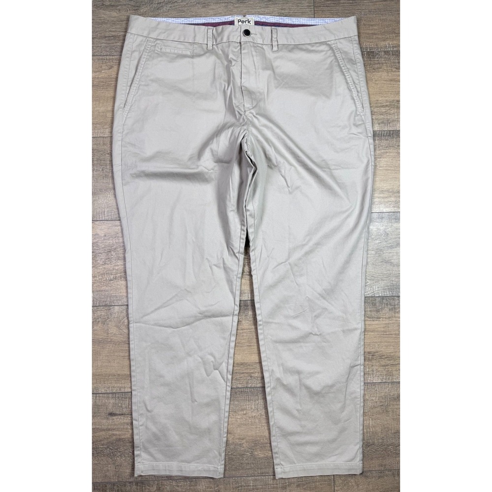 Perk Feel Good Chinos Mens 40x29 Light Khaki Slim Fit Stretch Casual Twill Pants